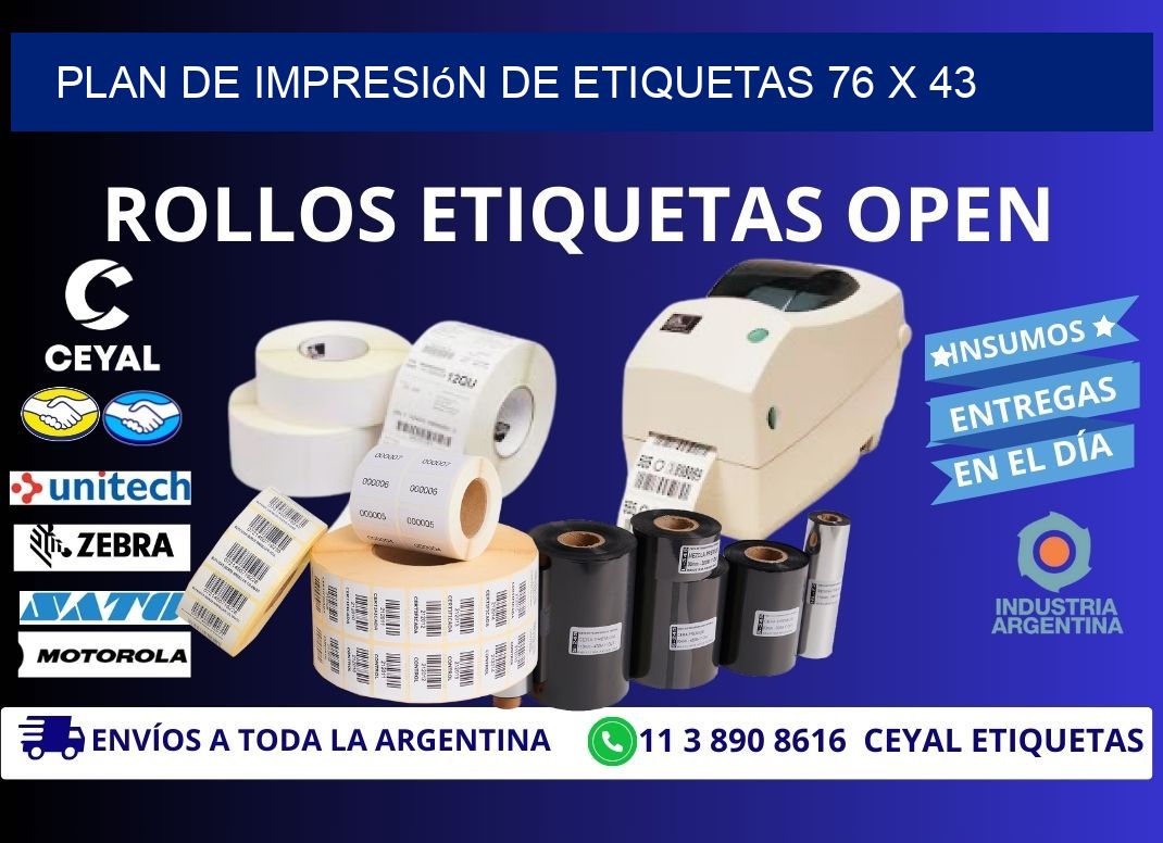 plan de impresión de etiquetas 76 x 43