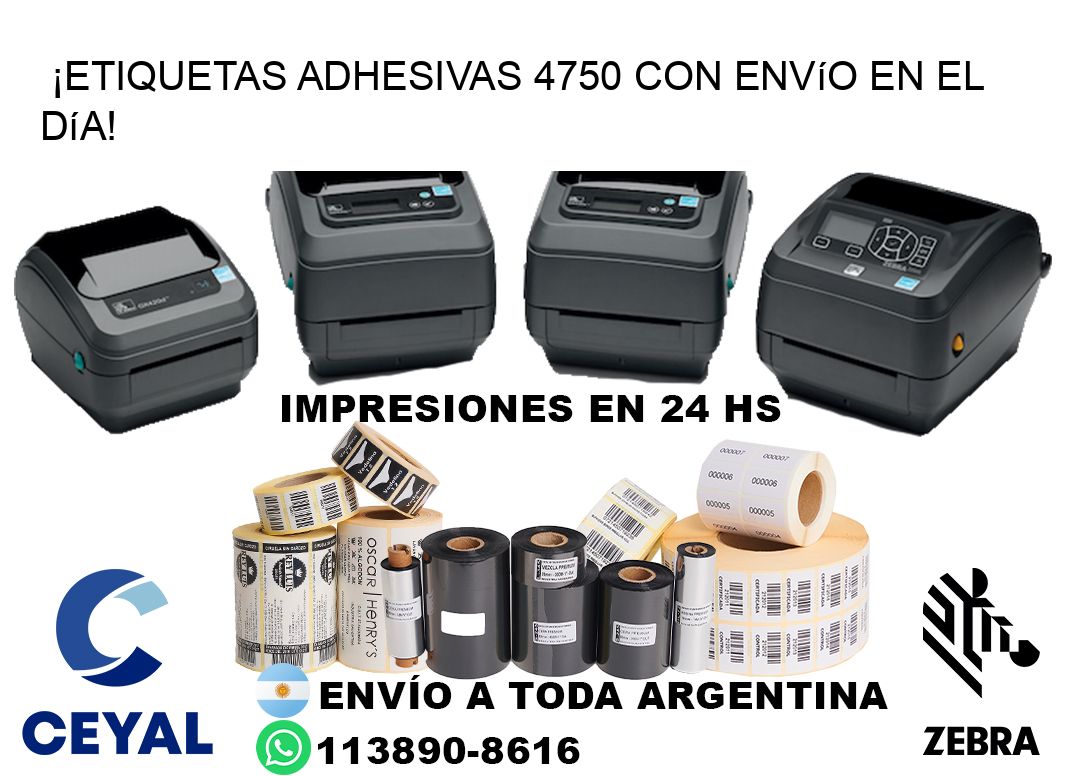 ¡Etiquetas Adhesivas 4750 con Envío en el Día!