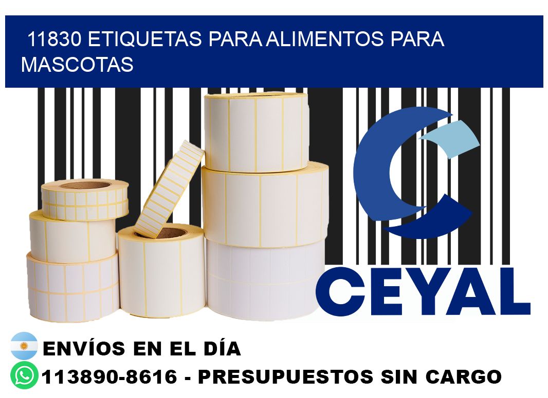 11830 Etiquetas para alimentos para mascotas