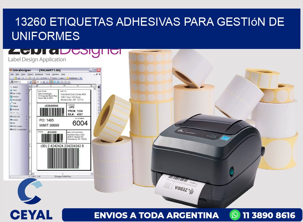 13260 Etiquetas adhesivas para gestión de uniformes