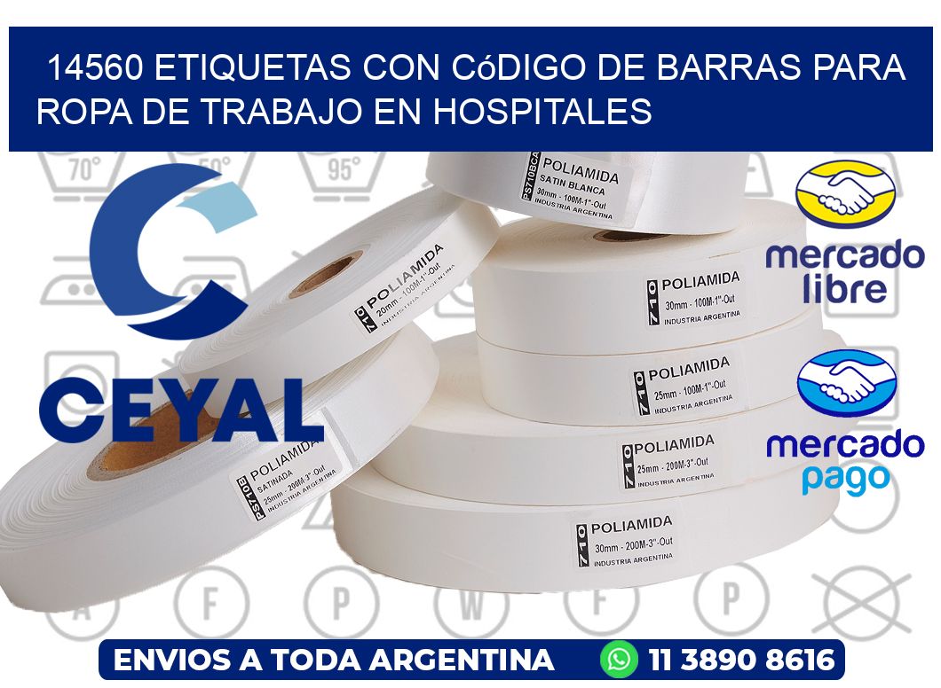 14560 Etiquetas con código de barras para ropa de trabajo en hospitales