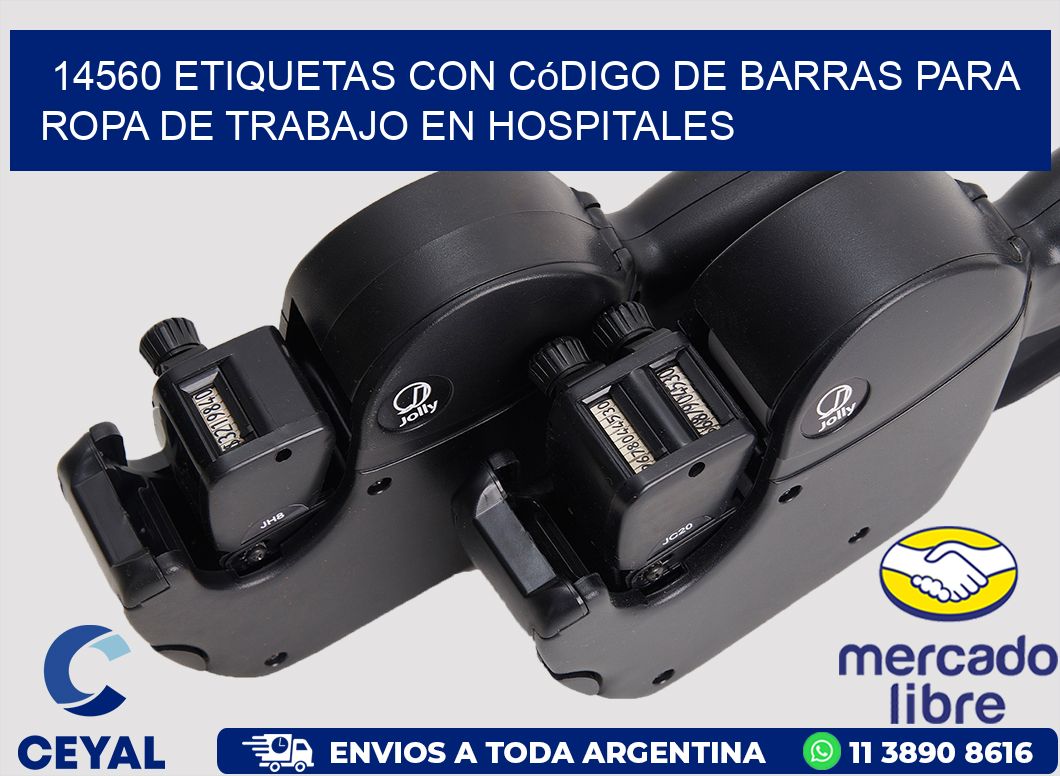 14560 Etiquetas con código de barras para ropa de trabajo en hospitales