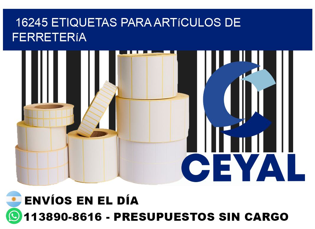16245 Etiquetas para artículos de ferretería
