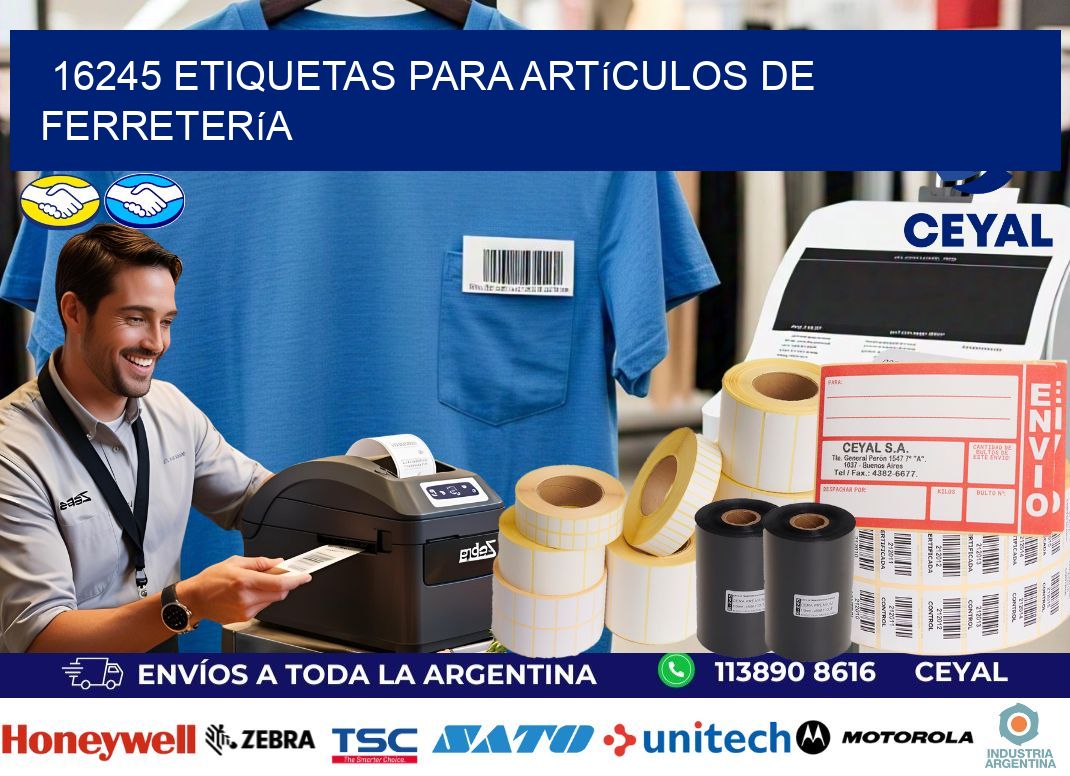 16245 Etiquetas para artículos de ferretería