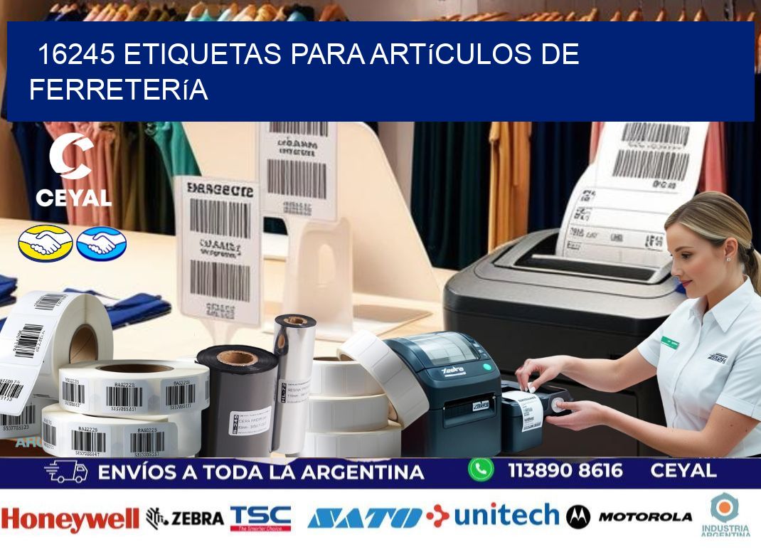 16245 Etiquetas para artículos de ferretería