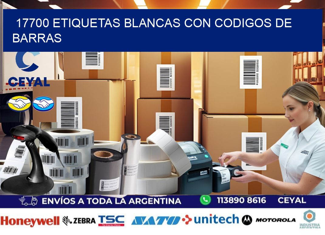 17700 etiquetas blancas con codigos de barras