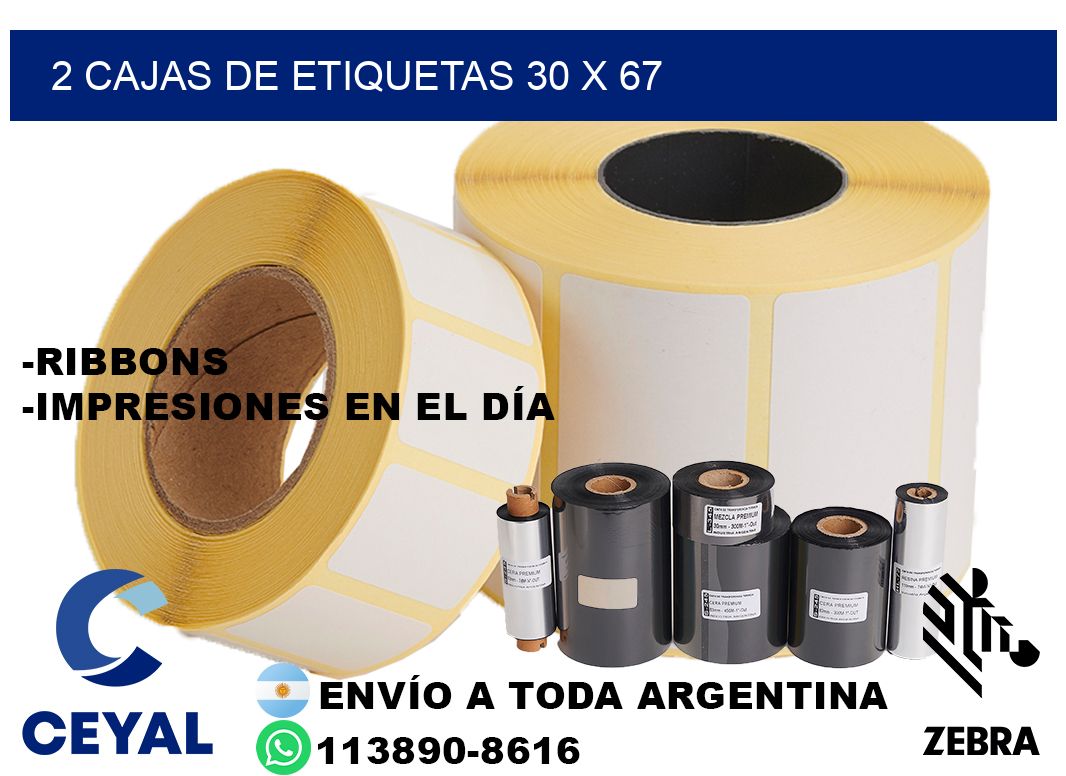 2 cajas de etiquetas 30 x 67