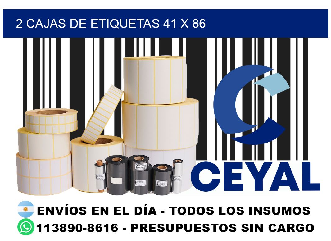 2 cajas de etiquetas 41 x 86