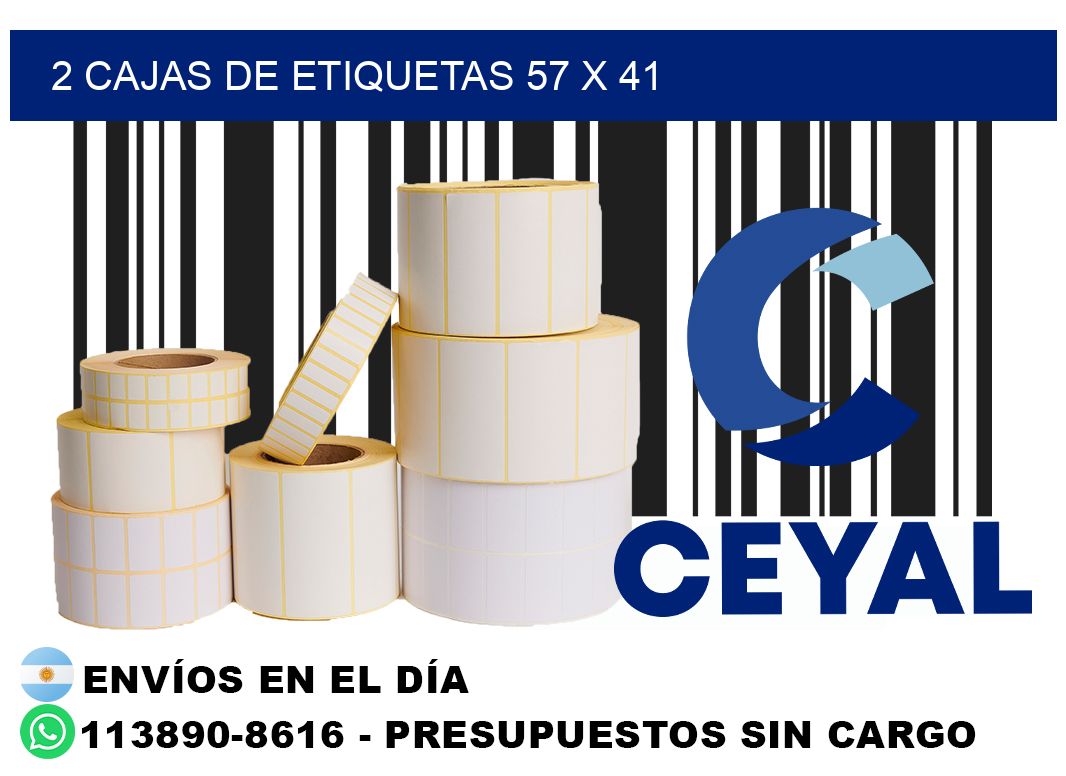 2 cajas de etiquetas 57 x 41