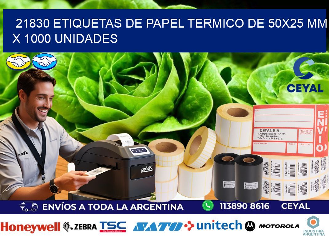 21830 Etiquetas De Papel Termico De 50×25 Mm X 1000 Unidades
