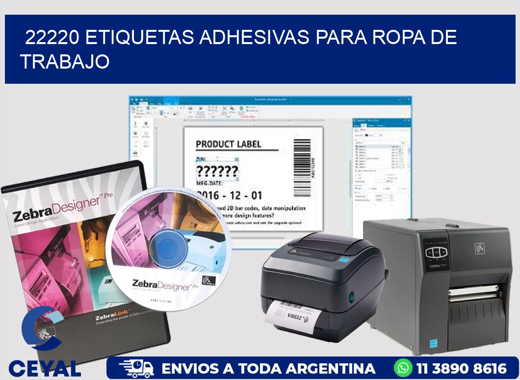 22220 Etiquetas adhesivas para ropa de trabajo