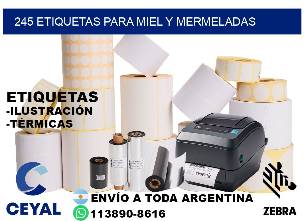 245 Etiquetas para miel y mermeladas
