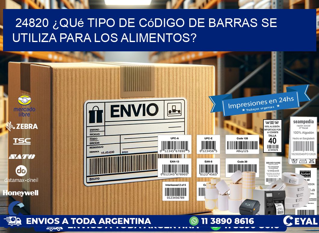 24820 ¿Qué tipo de código de barras se utiliza para los alimentos?