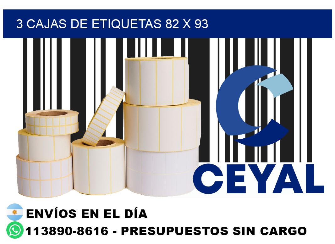 3 cajas de etiquetas 82 x 93