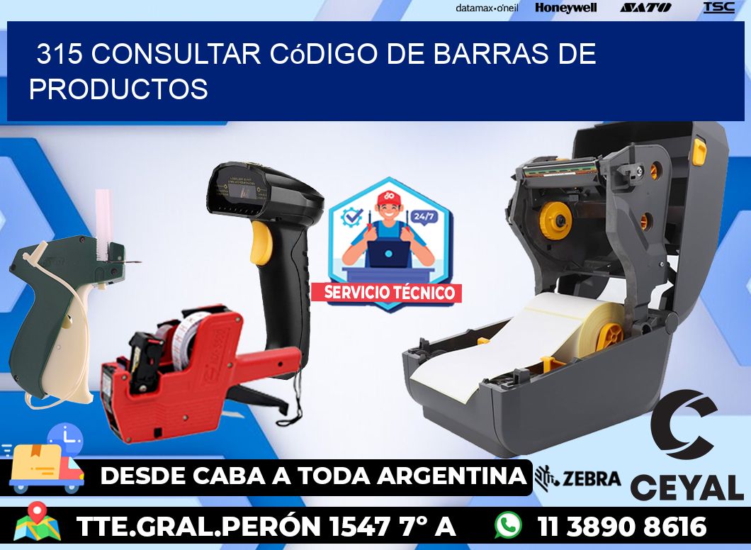 315 Consultar código de barras de productos