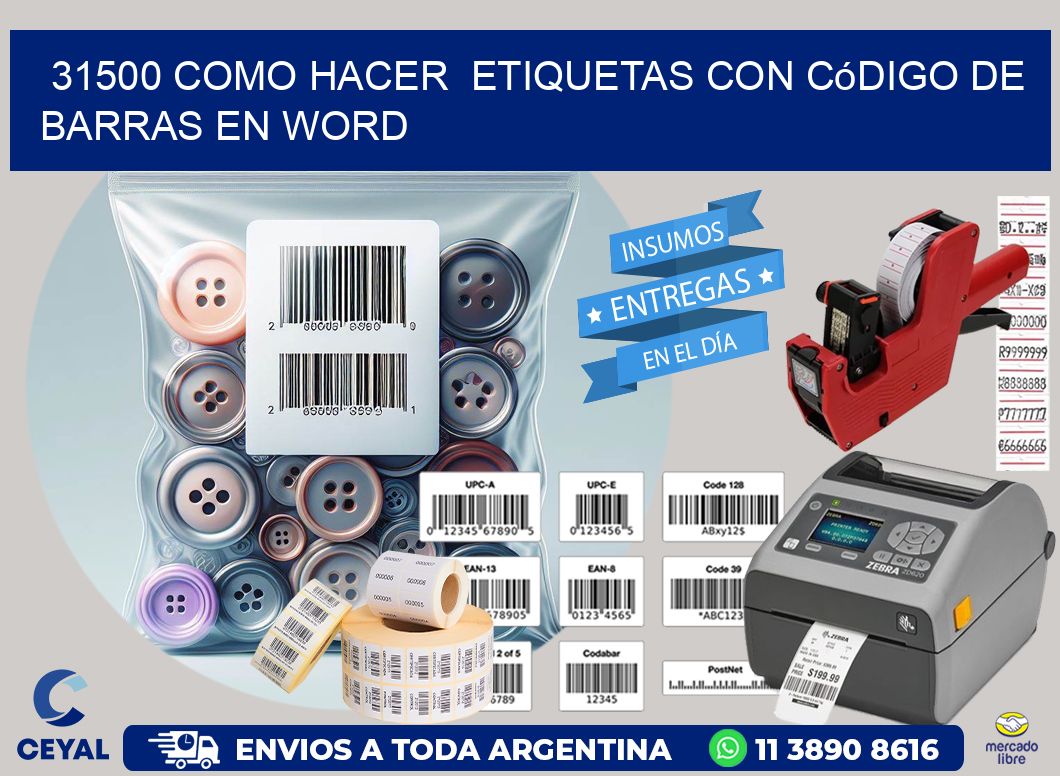 31500 Como hacer  etiquetas con código de barras en Word