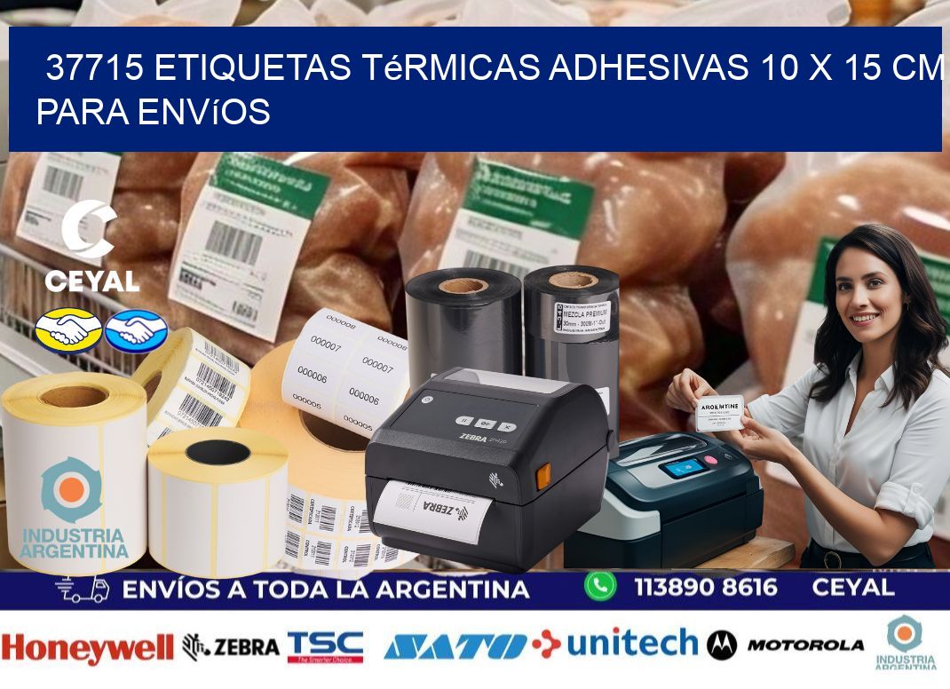 37715 Etiquetas Térmicas Adhesivas 10 x 15 cm para Envíos