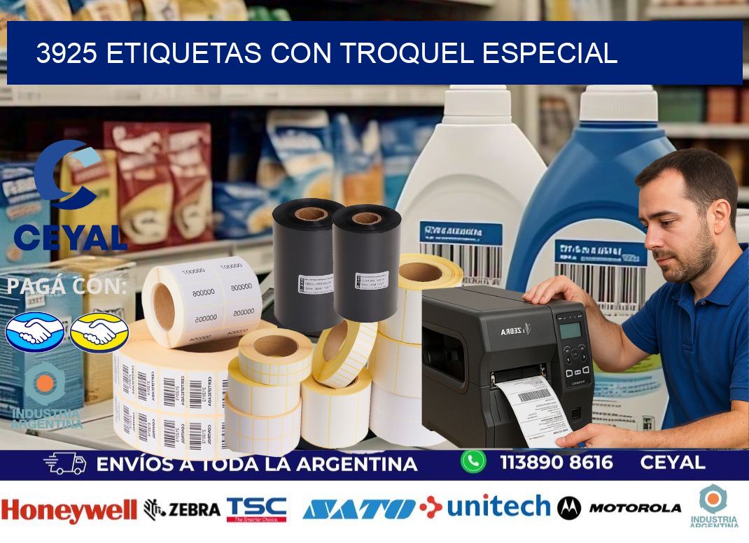 3925 Etiquetas con troquel especial