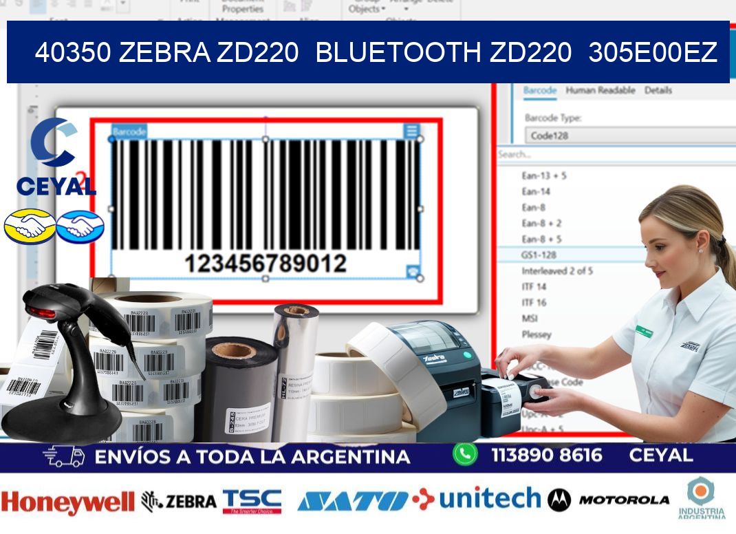 40350 Zebra ZD220  Bluetooth ZD220  305E00EZ