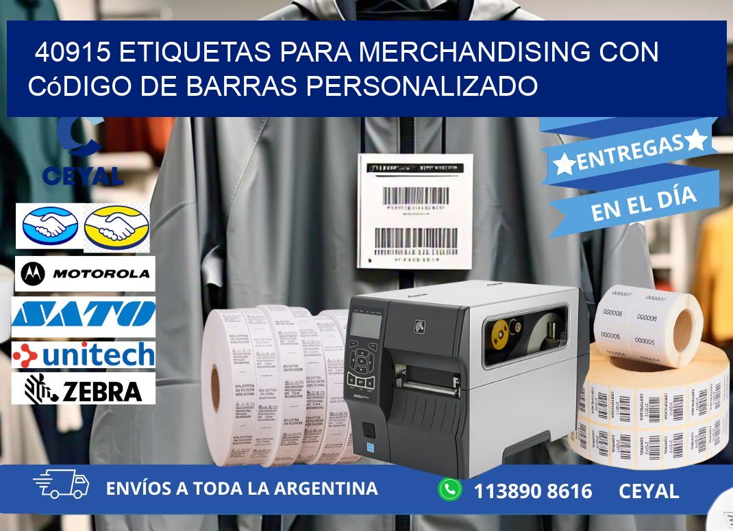 40915 etiquetas para merchandising con código de barras personalizado