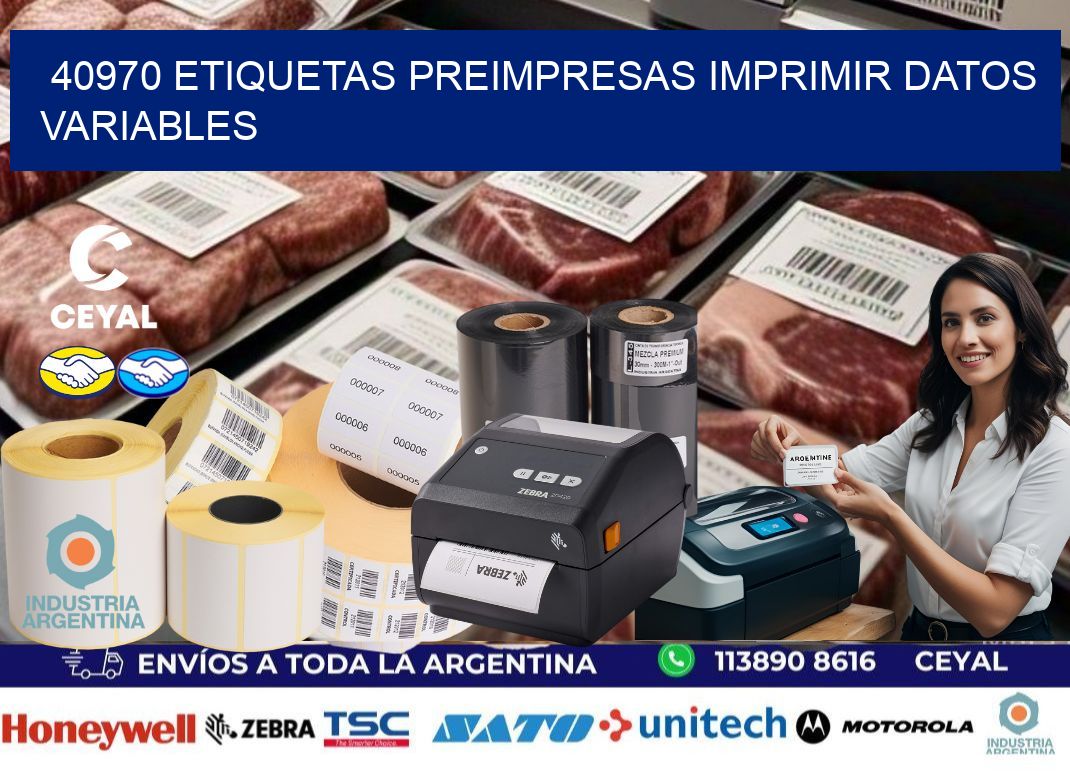 40970 Etiquetas preimpresas imprimir datos variables