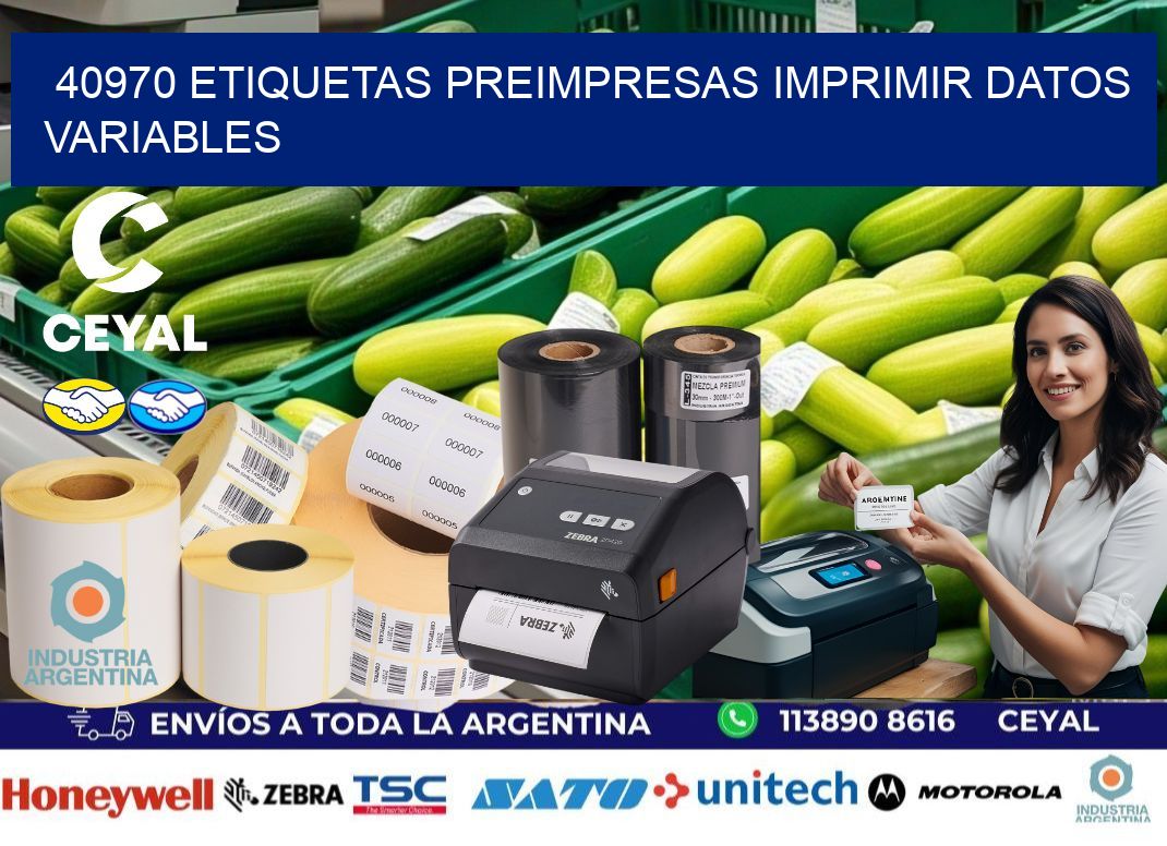 40970 Etiquetas preimpresas imprimir datos variables