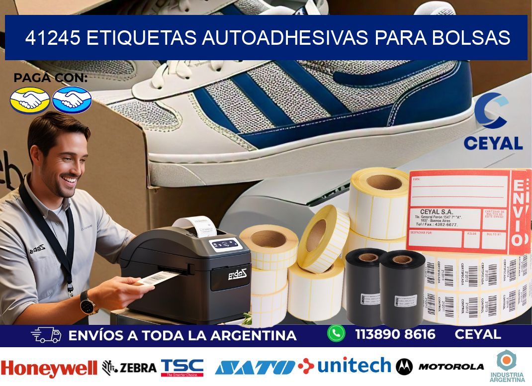 41245 etiquetas autoadhesivas para bolsas