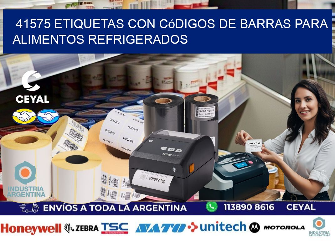 41575 Etiquetas con códigos de barras para alimentos refrigerados