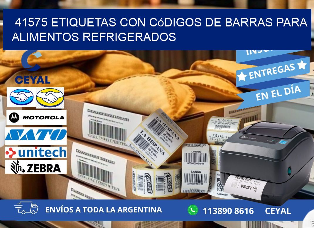 41575 Etiquetas con códigos de barras para alimentos refrigerados