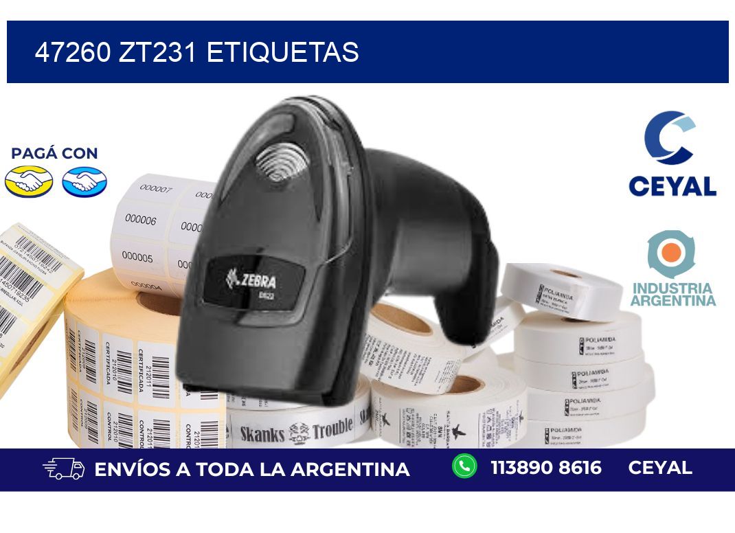 47260 ZT231 etiquetas