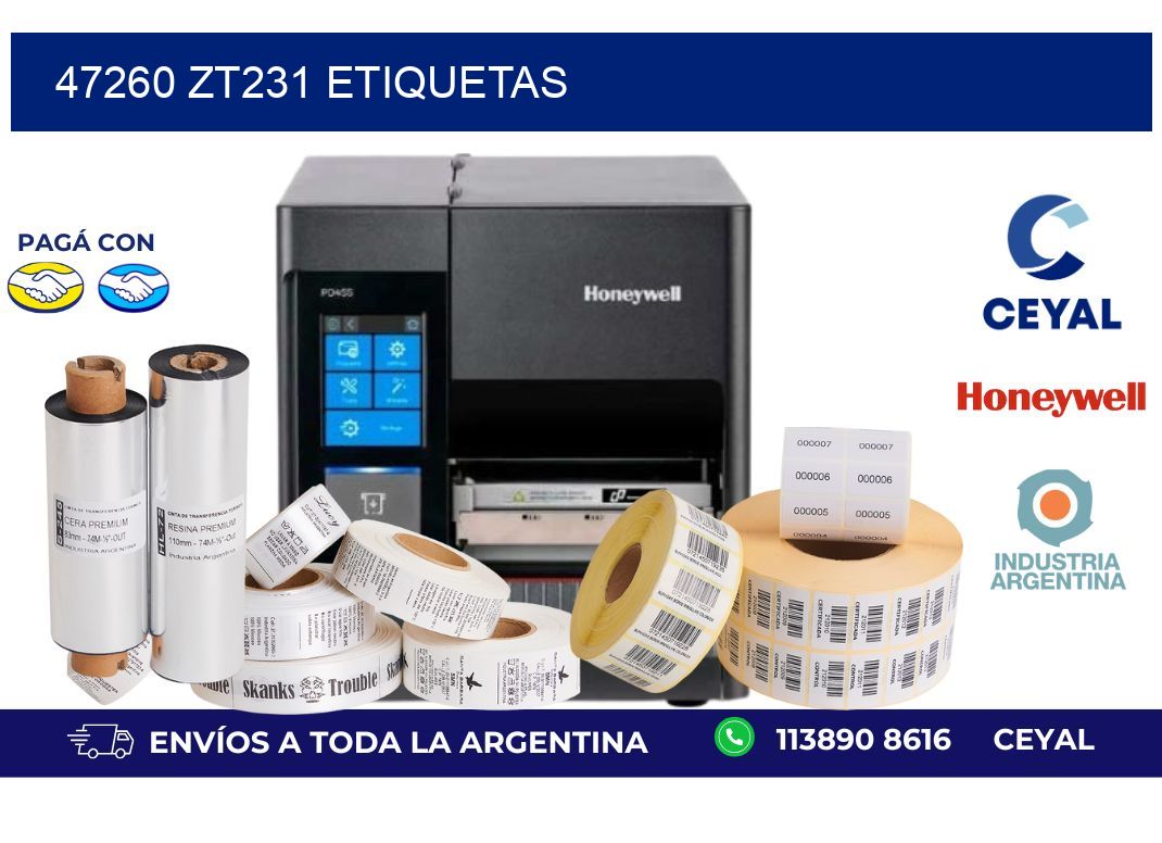 47260 ZT231 etiquetas