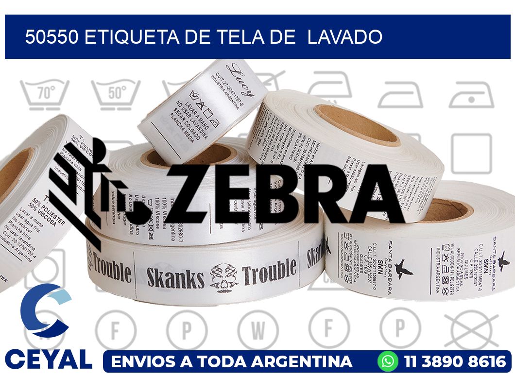 50550 etiqueta de tela de  lavado
