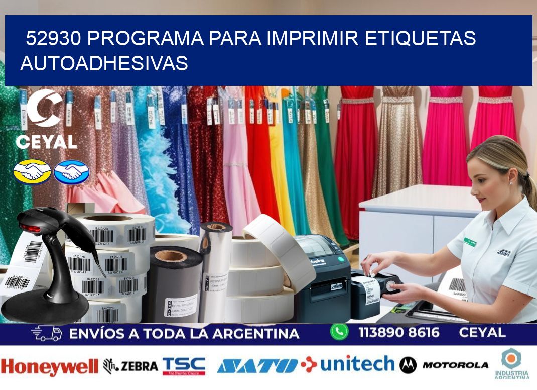 52930 Programa para imprimir etiquetas autoadhesivas