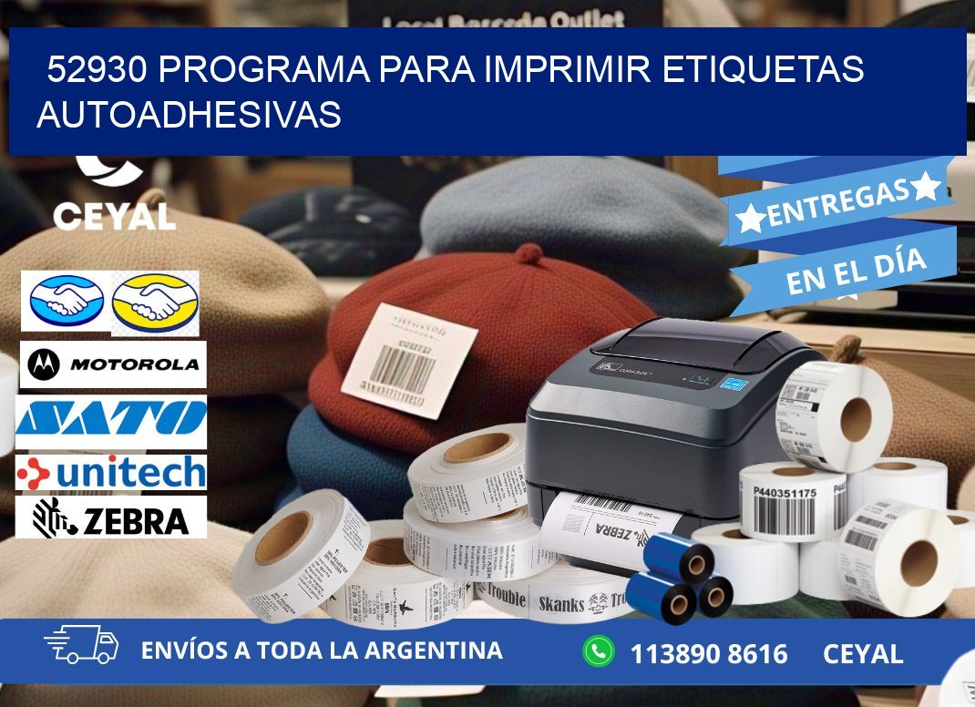 52930 Programa para imprimir etiquetas autoadhesivas