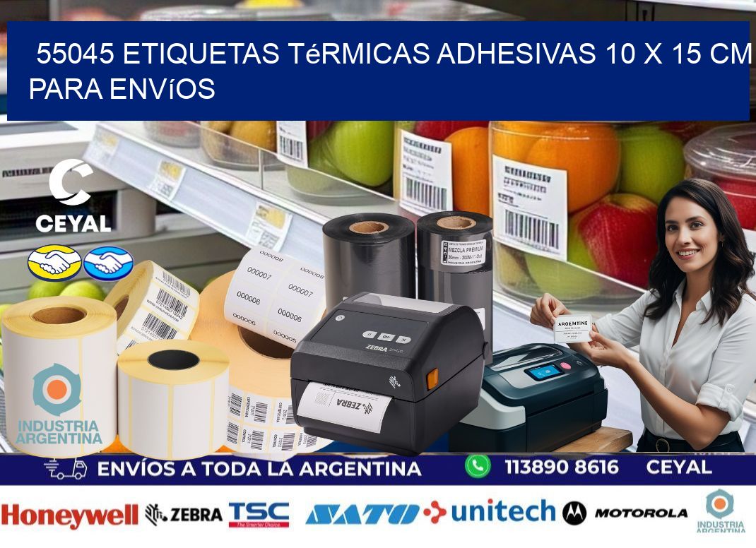 55045 Etiquetas Térmicas Adhesivas 10 x 15 cm para Envíos
