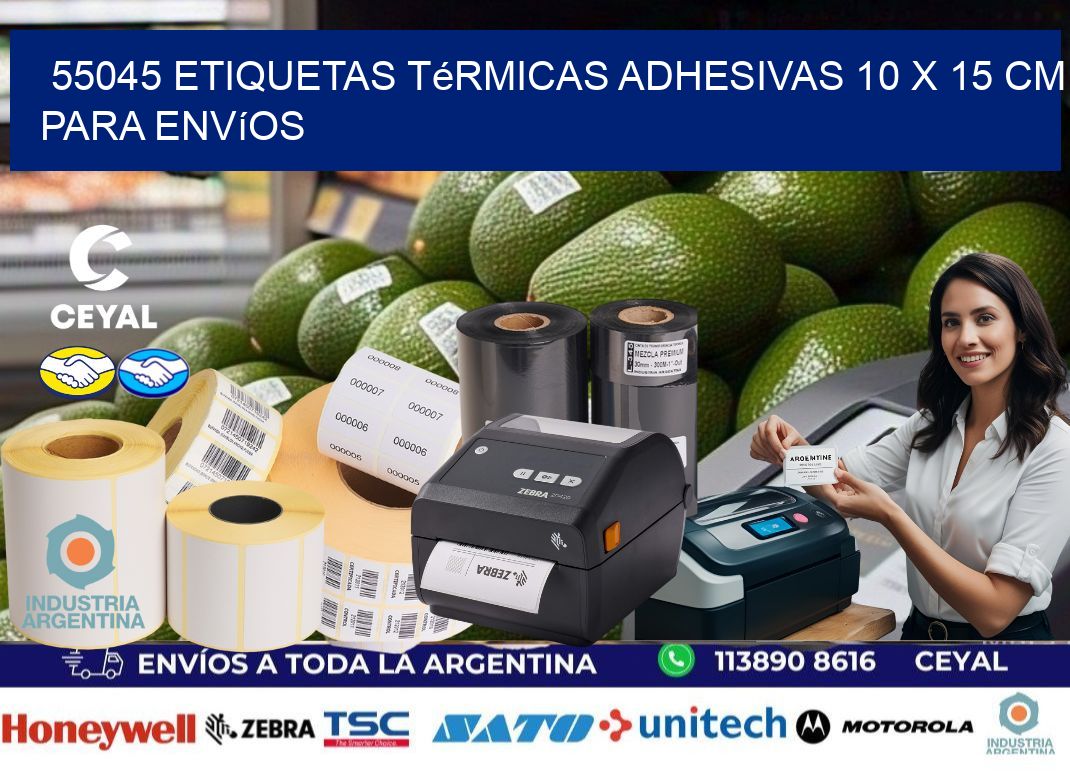 55045 Etiquetas Térmicas Adhesivas 10 x 15 cm para Envíos