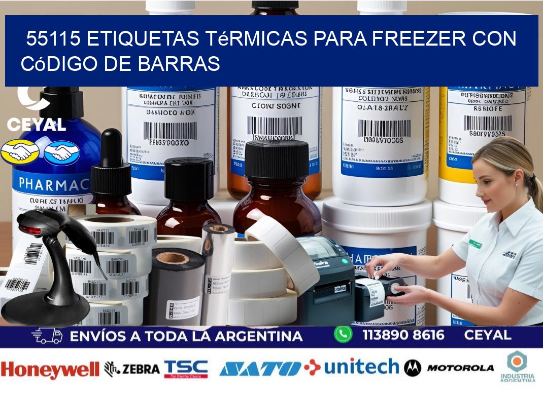 55115 etiquetas térmicas para freezer con código de barras