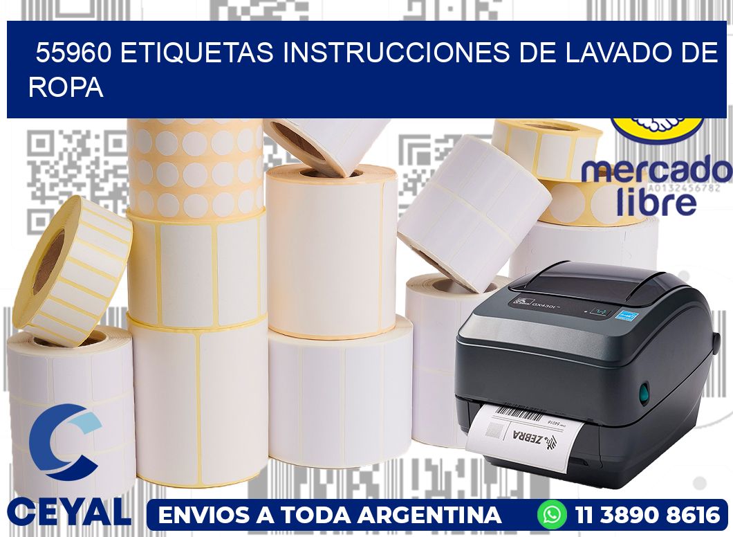 55960 etiquetas instrucciones de lavado de ropa