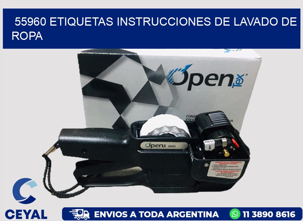55960 etiquetas instrucciones de lavado de ropa