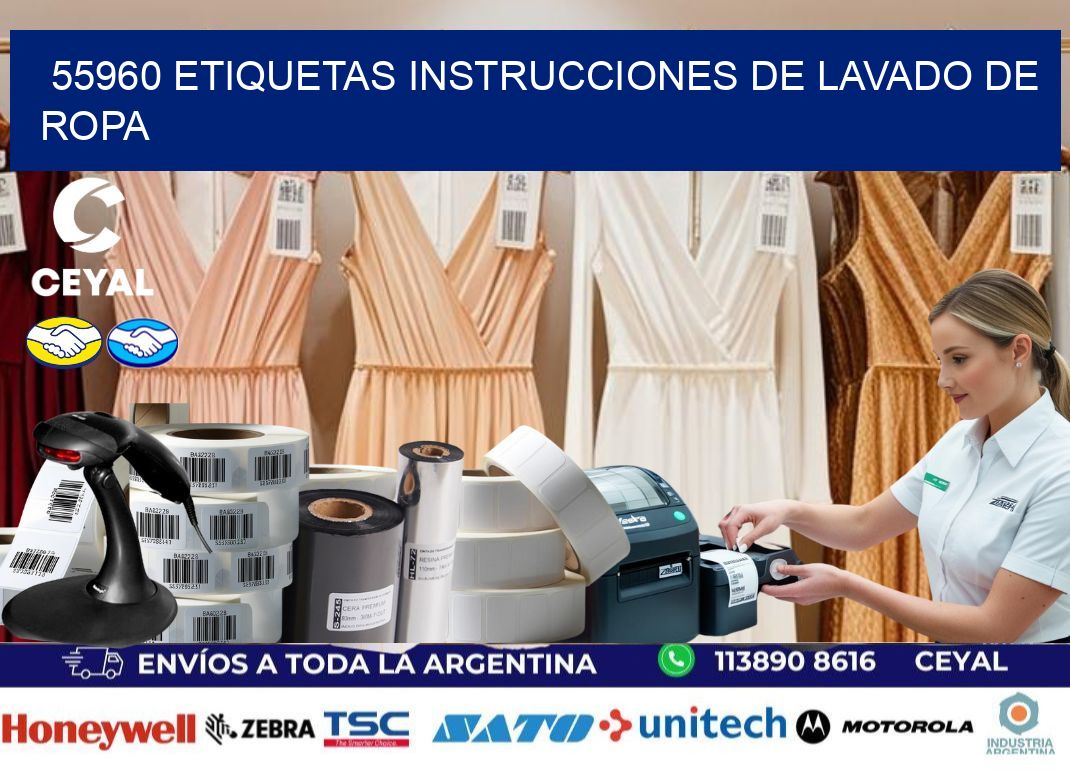 55960 etiquetas instrucciones de lavado de ropa