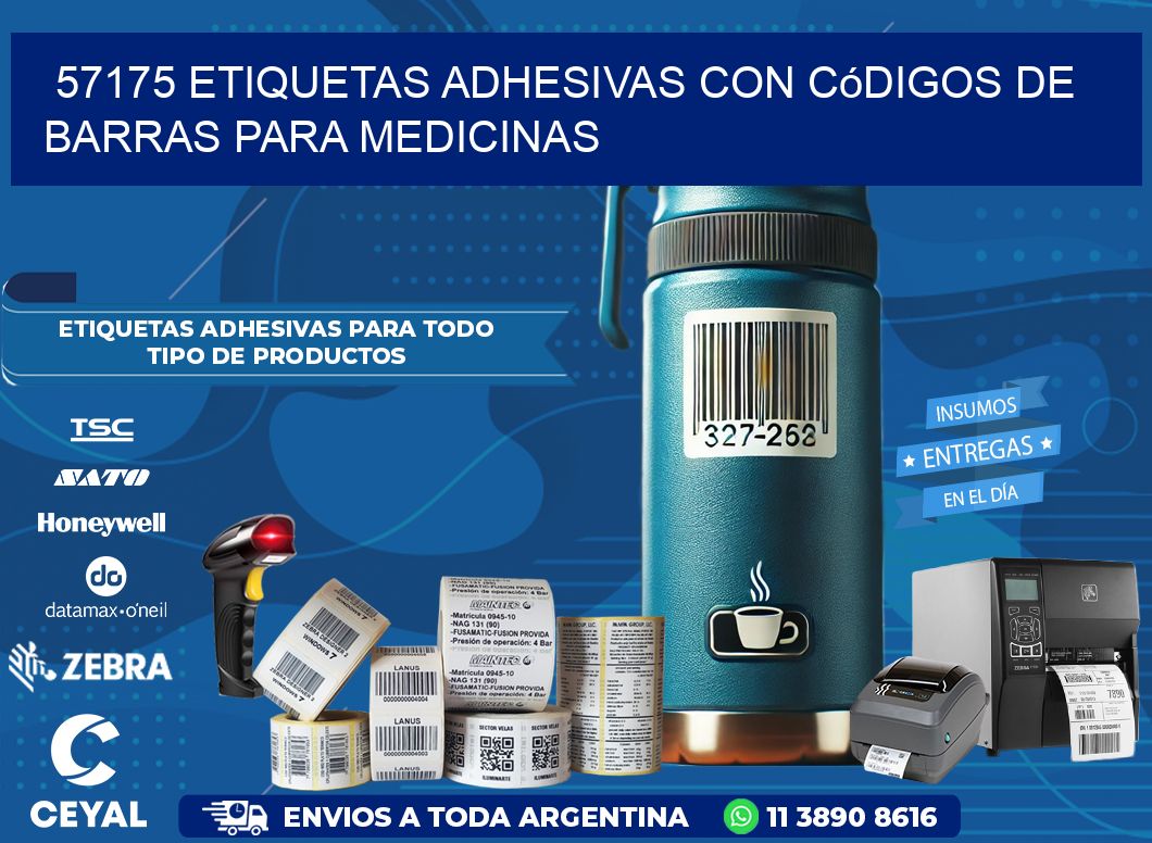 57175 etiquetas adhesivas con códigos de barras para medicinas