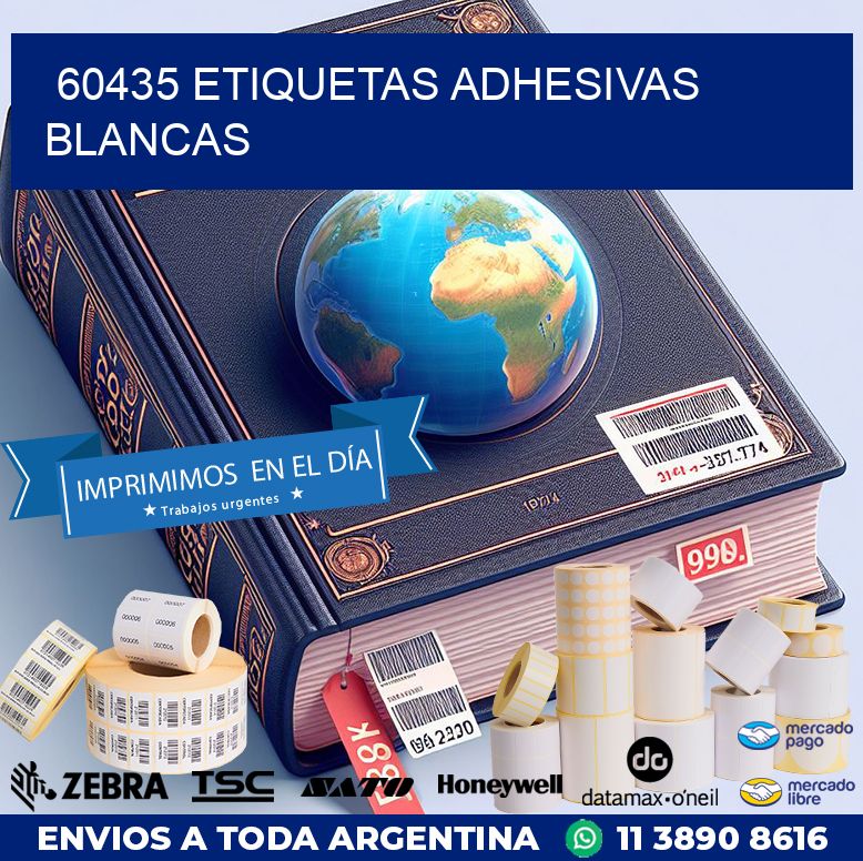 60435 etiquetas adhesivas blancas