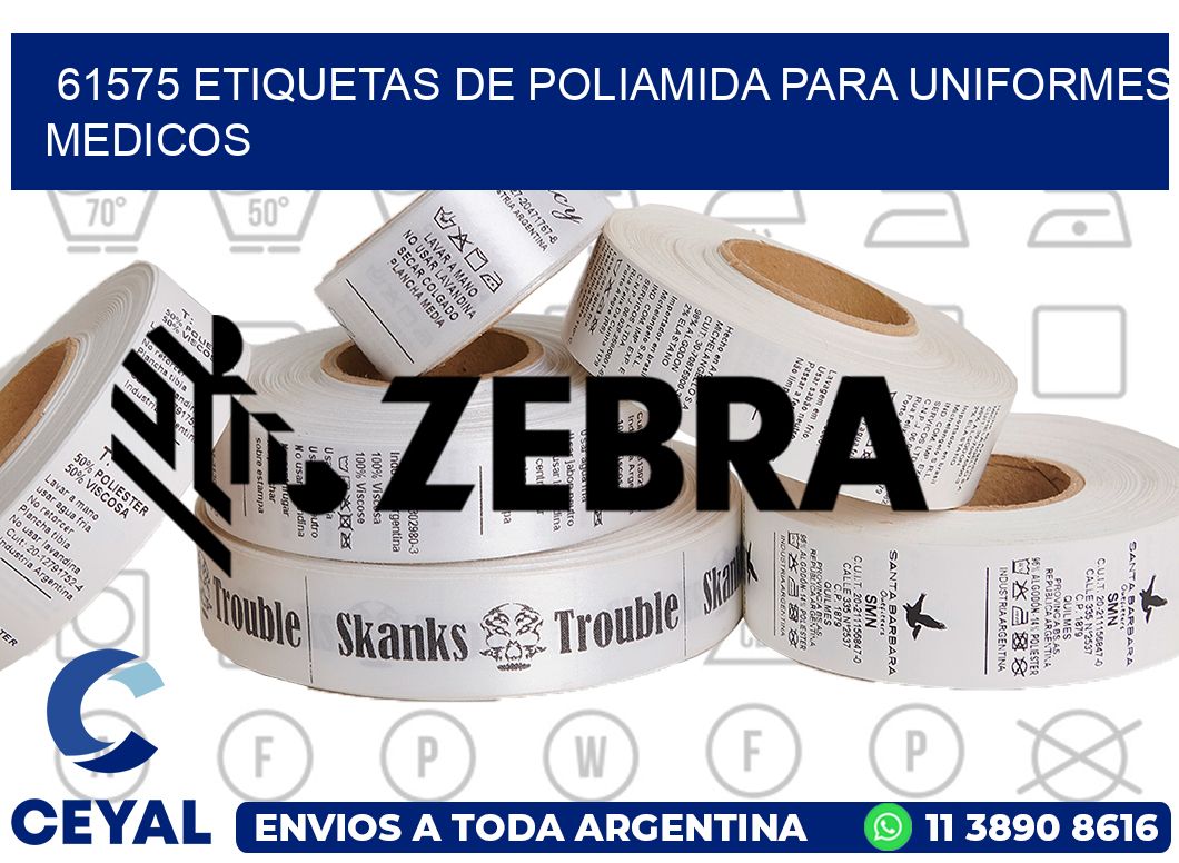 61575 Etiquetas de poliamida para uniformes medicos
