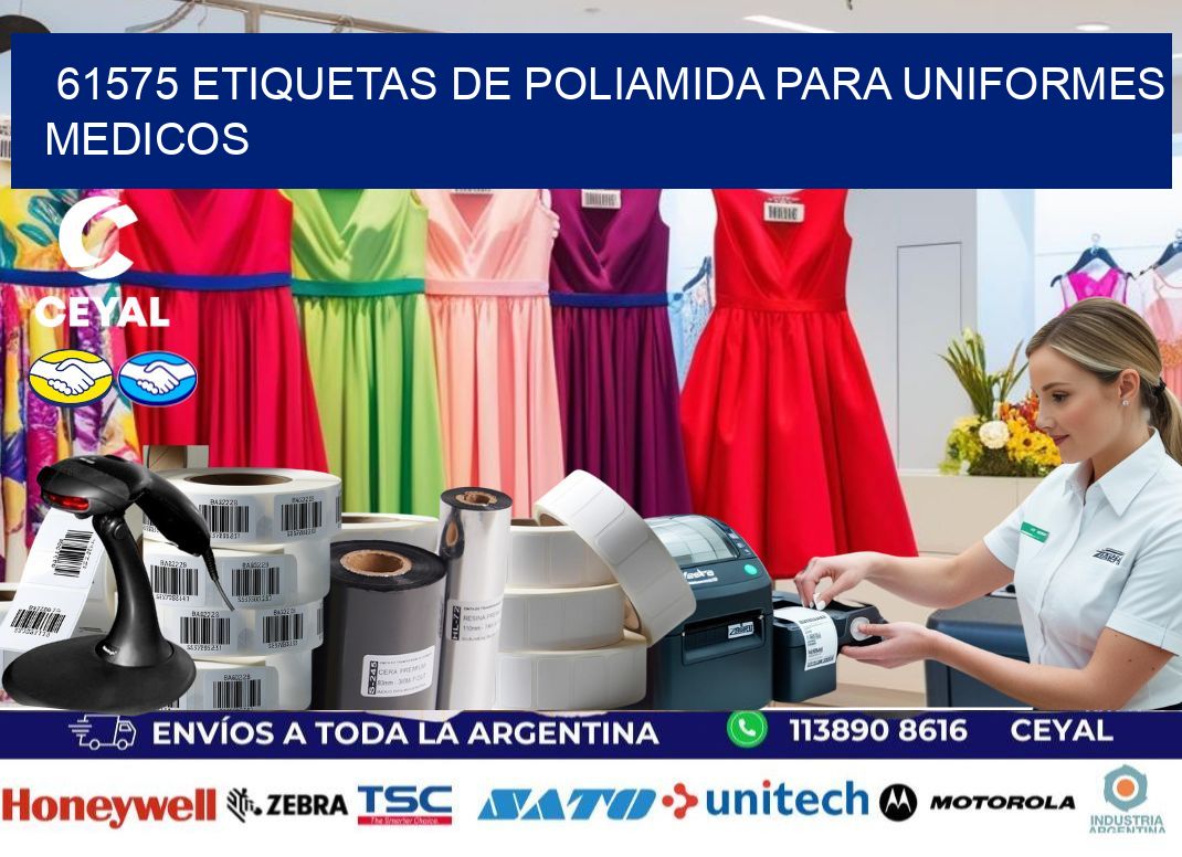 61575 Etiquetas de poliamida para uniformes medicos