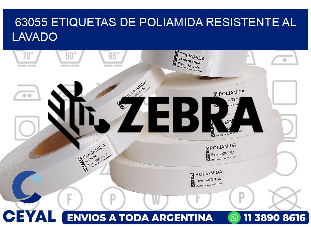 63055 Etiquetas de poliamida resistente al lavado