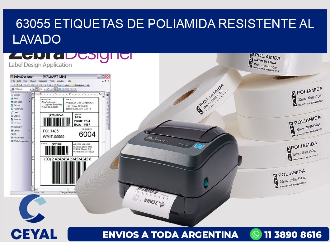63055 Etiquetas de poliamida resistente al lavado