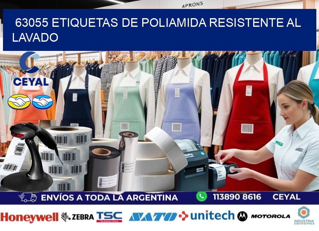 63055 Etiquetas de poliamida resistente al lavado