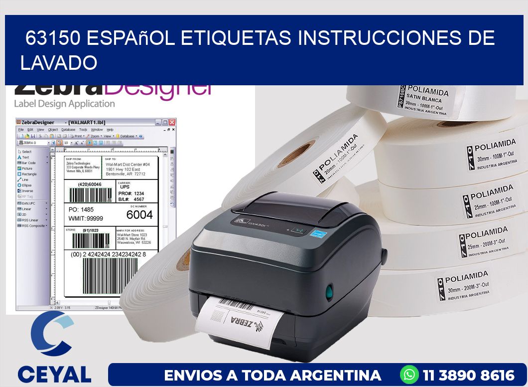 63150 español etiquetas instrucciones de lavado