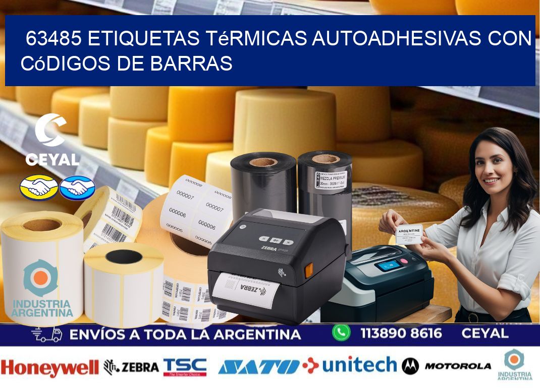 63485 Etiquetas térmicas autoadhesivas con códigos de barras