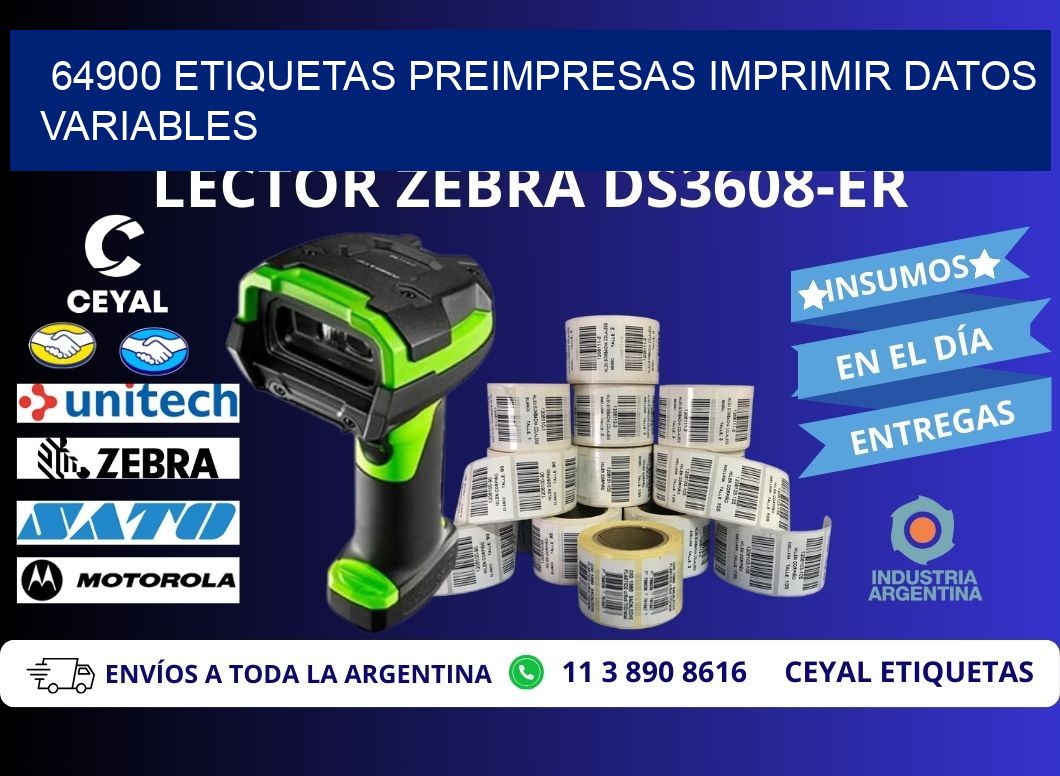 64900 Etiquetas preimpresas imprimir datos variables